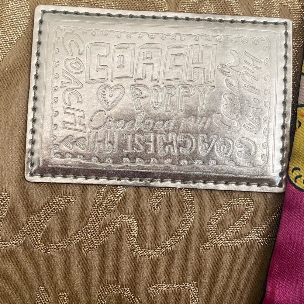 Coach Poppy Story Patch Glam Glamour Tote Shoulder Bag 15301 - Picture 6 of 8